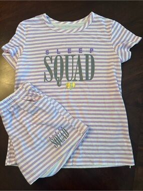 Lavender and White Stripe Girls' Pajama Set